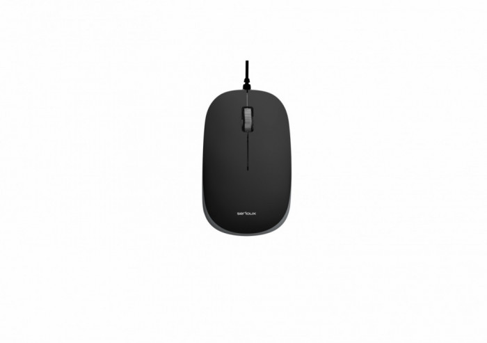 Mouse serioux cu fir optic noblesse 9800m 1000dpi negru-gri ambidextru blister cablu 1.6m usb