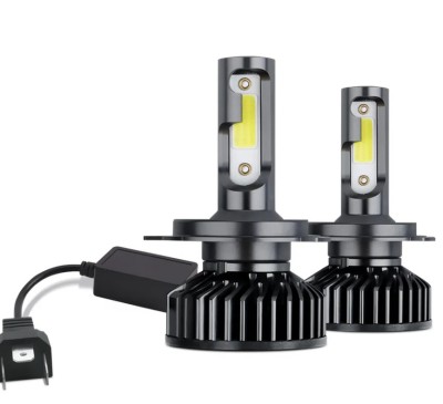 Комплект 2 LED крушки COB H4, 100 W, Студено бяла светлина, 12 000 лумена, SOCLU H4 2 фази foto