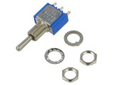Comutator basculant APEM 5637AB 3 poziții SP3T (ON)-OFF-(ON) 3A 250VAC