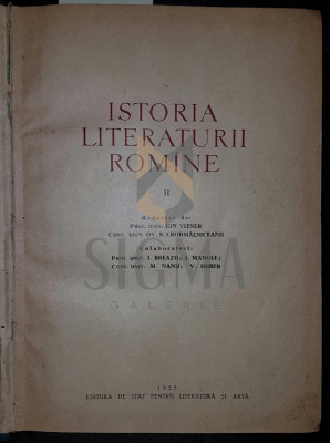 Istoria literaturii romane Volumul II foto
