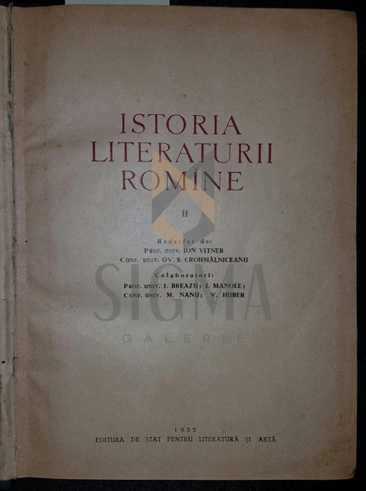 Istoria literaturii romane Volumul II