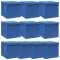Cutii depozitare cu capace 10 buc. albastru 32x32x32 cm, textil GartenMobel Dekor