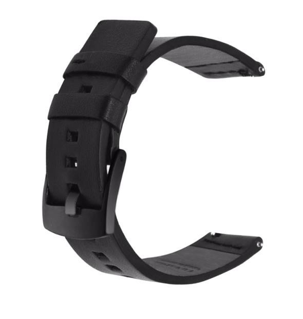 Curea piele compatibila Huawei Watch GT 2 Pro, telescoape Quick Release, Negru