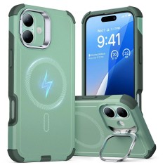 Husa iPhone 16 ESR Cyber Armor Kickstand, verde foto