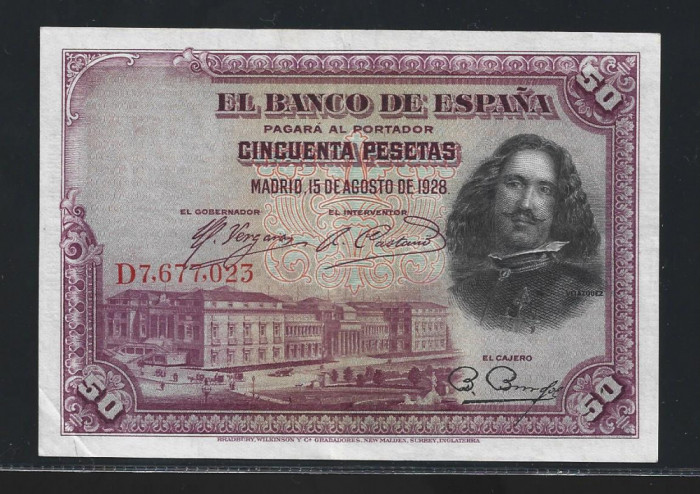 SPANIA - 50 Pesetas 15 August 1928-P-75 -UNC