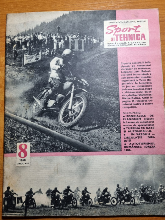 sport si tehnica august 1968-tara hategului,dacia 1100 primul automobil romanesc