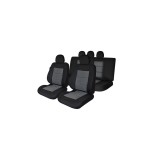 Set Huse Scaun Auto Premium Lux Negru Material Textil Compatibile Airbag Autohelix