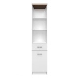 Cumpara ieftin Biblioteca din pal alb stejar sonoma Topty 40x33x183 cm
