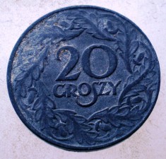 1.367 POLONIA WWII OCUPATIE GERMANA 20 GROSZY 1923 ZINC 1941-1944