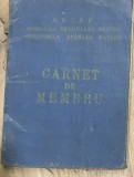 ACTE (5) Carnet de membru AVSAP Asociatia Voluntara pentru Sprijinirea Apararii Patriei, coperta albastra, document vechi de colectie