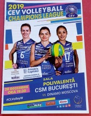 Program meci Volei (feminin) CSM BUCURESTI - DINAMO MOSCOVA (Champions League 20.12.2019)