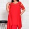 Rochie cu broderie Prima Rosu - 60Marimea
