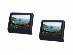 Set monitoare tetiere ecran 9&rdquo; USB DVD MP3 MP4 (Negru Gri Bej Maro)