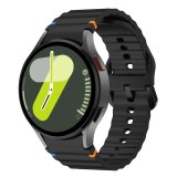 Curea din silicon 20 mm, THD, compatibila Samsung Galaxy Watch 7, Galaxy Watch 6, neagra