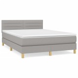 Cumpara ieftin Pat continental, gri deschis, 140x200 cm, material textil