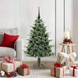 vidaXL Brad de Crăciun artificial pre-luminat cu set de bile Verde 3395327