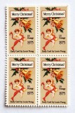 4 timbre Statele Unite bloc de 4 val. MNH 1975 Craciun Louis Prang _ Scott 1580, SUA, Sarbatori, Nestampilat