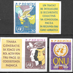 ROMÂNIA 1961 - LP 532 A - ORGANIZAȚIA NAȚIUNILOR UNITE - SERIE NEDANTELATĂ MNH