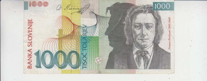 B11 1 - Bancnota foarte veche - Slovenia - 1000 Tolari - 2003