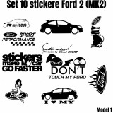 Set 10 Stickere Auto Ford Focus MK2 Personalizate , 5 Dimensiuni si 6 Culori