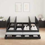 VidaXL Cadru de pat cu depozitare Stejar negru 236.5 x 180 x 31.5 cm