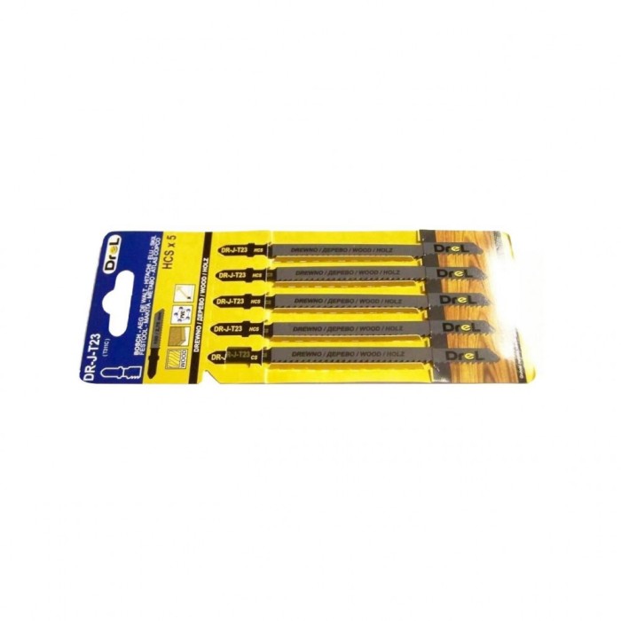 Panza, lama, fierastrau pendular, pentru lemn,&nbsp;plastic, HCS, prindere tip T, set 5 buc, 125 mm, Drel