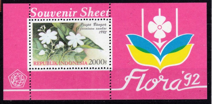 DB1 Indonezia 1992 Flora Flori SS MNH