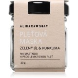 Almara Soap Face Green Clay &amp; Turmeric masca de fata pentru curatare pentru ten gras si problematic 20 g