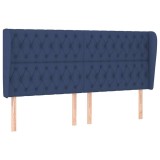 Cumpara ieftin Tablie de pat cu aripioare, albastru, 203x23x118/128 cm, textil