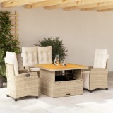 VidaXL Set canapele de grădină, 4 piese, cu perne, bej, poliratan
