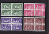 ROMANIA 1937 LP 118 CENTENARUL NASTERII LUI ION CREANGA BLOCURI DE 4 TIMBRE MNH, Nestampilat