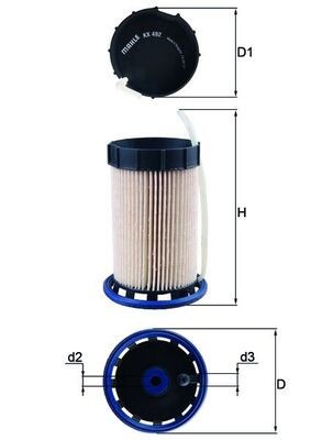 MAHLE KX 492 filtru combustibil