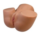 Masturbator Crazy Bull Briony cu Vibratii si Suctiune, Vagin si Anus, Material Realist TPE, Incarcare USB, Brown, 9 kg