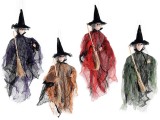 Cumpara ieftin Set 4 figurine Halloween Vrajitoare Befana textil multicolor cm 13 x 32 H