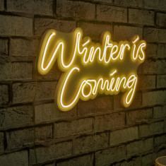 Decoratiune luminoasa LED, Winter is Coming, Benzi flexibile de neon, DC 12 V, Galben
