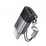 Adaptor Date si Incarcare Lightning - USB-C Acefast J19, Gri