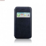Husa Flip S-View Neagra Apple iPhone 5/5S - Protectie Premium cu Fereastra
