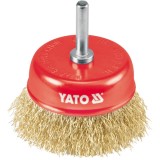 Yato YT-4750 - Perie oala 75x- mm fir ondulat tija cilindrica 6 mm