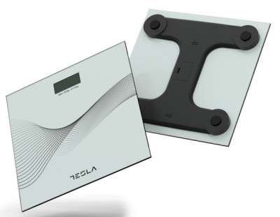 Cantar corporal Tesla BS103W, 180kg, baterii 2xAAA30x30cm, Alb foto