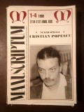 Manuscriptum nr. 1-4/ 1999 - Număr special Cristian Popescu