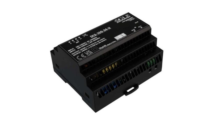 GLP DL2-150-12-U, GLP: Sursă de alimentare cu montare pe șină DIN de 12V/11.3A/135.6W, carcasă din plastic, Uin = 85-264VAC / 120-370VDC