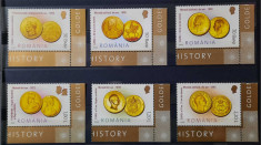 Timbre 2006 Istoria monedei romane?ti - Monede de aur, MNH foto