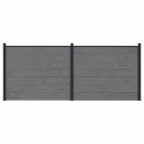vidaXL Panou de Gardă 2 pcs WPC și Aluminiu Gri 3429466