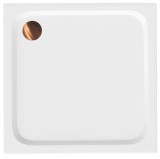 Cada pentru dus din acril Rea Belmond White 80x80 Brush Copper