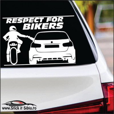 Respect For Bikers - Stickere Auto foto