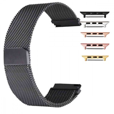 Curea tip Milanese Loop compatibila cu Apple Watch 10, 46mm, Negru, Size S foto