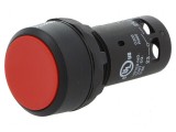 Comutator apăsare 22mm 1 NO roșu Poz.i stabil