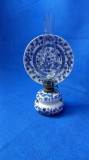 lampa cu gaz lichid, cu farfurie decorativa _ func?ionala _ albastru cobalt