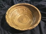Arta / Traditie / Colectie - Veche farfurie / blid / castron realizat in zona Olteniei / Gorj cu initialele S.N. !