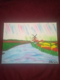 TABLOU PE PANZA CU SASIU NOU 30 X 40 CM PEISAJ PRET DOAR 10 LEI